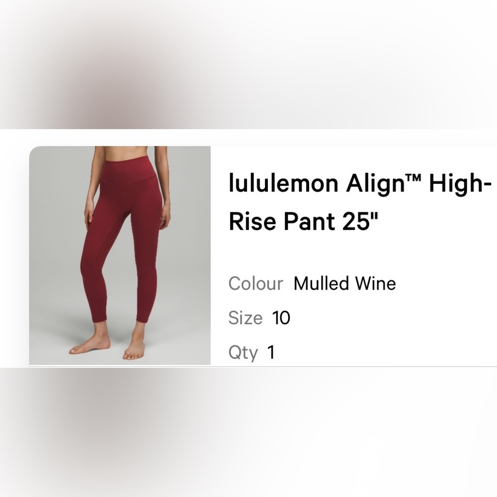Lululemon Align Legging 25” Mulled Wine 10